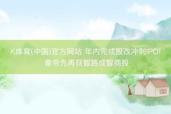 K体育(中国)官方网站 年内完成股改冲刺IPO! 象帝先再获智路成智商投