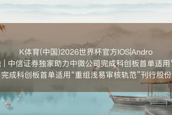 K体育(中国)2026世界杯官方IOS|Android手机app下载 科技金融 | 中信证券独家助力中微公司完成科创板首单适用“重组浅易审核轨范”刊行股份购买财富