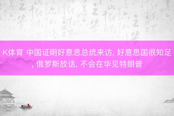 K体育 中国证明好意思总统来访， 好意思国很知足， 俄罗斯放话， 不会在华见特朗普