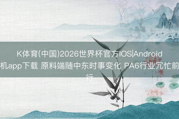 K体育(中国)2026世界杯官方IOS|Android手机app下载 原料端随中东时事变化 PA6行业冗忙前行