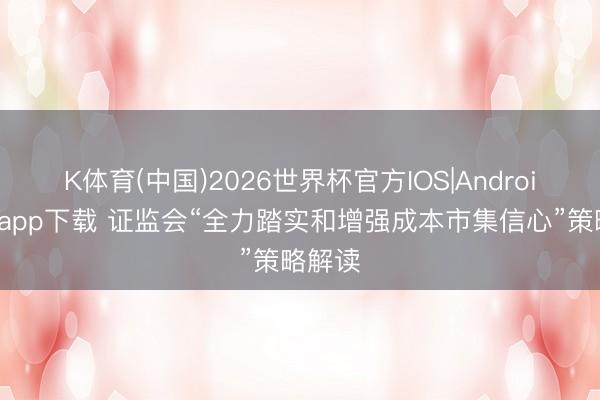 K体育(中国)2026世界杯官方IOS|Android手机app下载 证监会“全力踏实和增强成本市集信心”策略解读