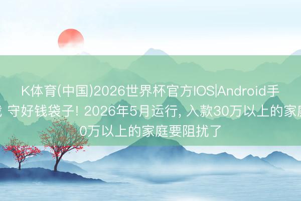 K体育(中国)2026世界杯官方IOS|Android手机app下载 守好钱袋子! 2026年5月运行， 入款30万以上的家庭要阻扰了