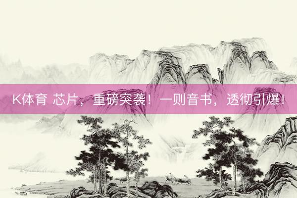 K体育 芯片，重磅突袭！一则音书，透彻引爆！