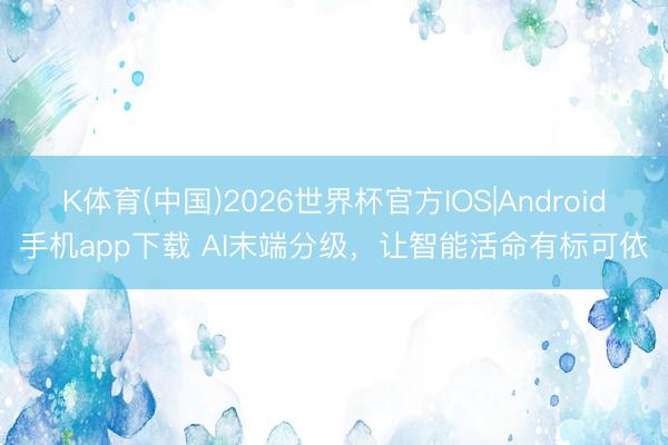 K体育(中国)2026世界杯官方IOS|Android手机app下载 AI末端分级,让智能活命有标可依