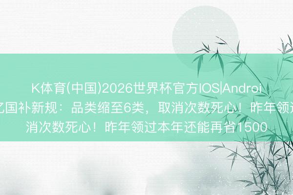 K体育(中国)2026世界杯官方IOS|Android手机app下载 625亿国补新规：品类缩至6类，取消次数死心！昨年领过本年还能再省1500